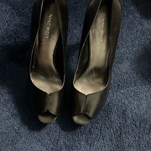 Nine West Classic Black Peep Toe Heels
